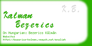 kalman bezerics business card